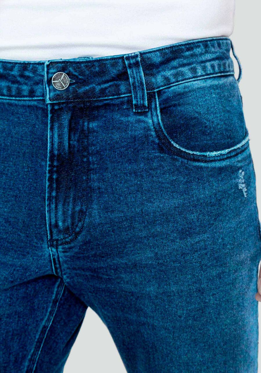 Calça Jeans Masculina Reta Marmorizada, JEANS, large.