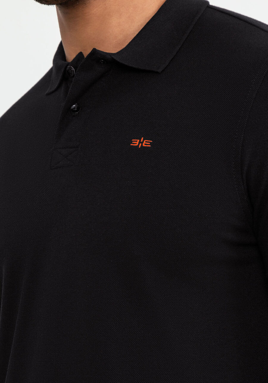 Camisa Polo Clássica em Malha Piquet Pima, PRETO REATIVO. Camisa Polo Clássica em Malha Piquet Pima, PRETO REATIVO, large.