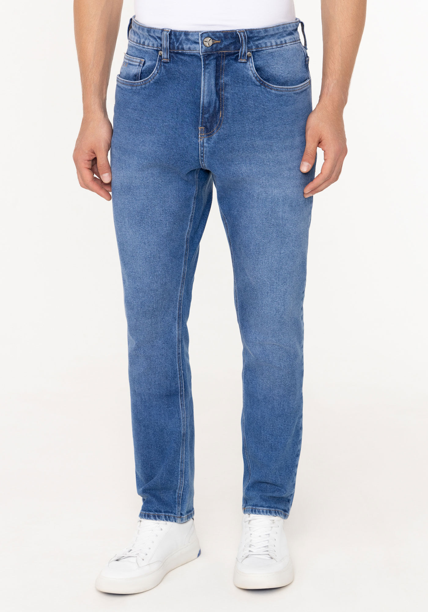 Cal&ccedil;a Jeans Masculina Com Elastano Slim Turbofan, JEANS, large.
