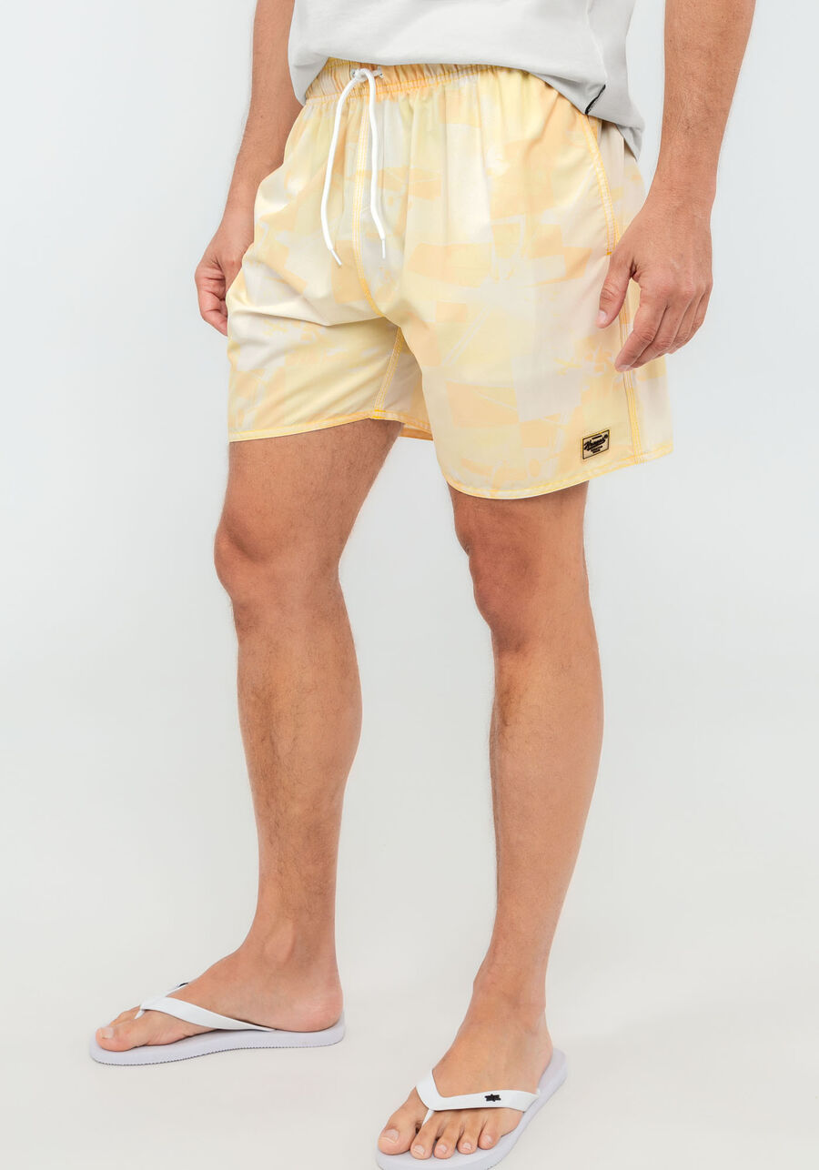 Shorts Masculino Curto Estampado Amarelo, AMARELO  ROSITA, large.