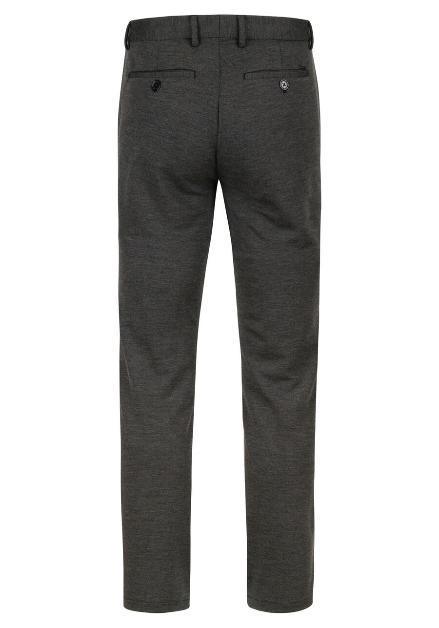 Calça Com Bolsos E Passantes No Cós Em Malha Flex, PRETO REATIVO. Calça Com Bolsos E Passantes No Cós Em Malha Flex, PRETO REATIVO, large.