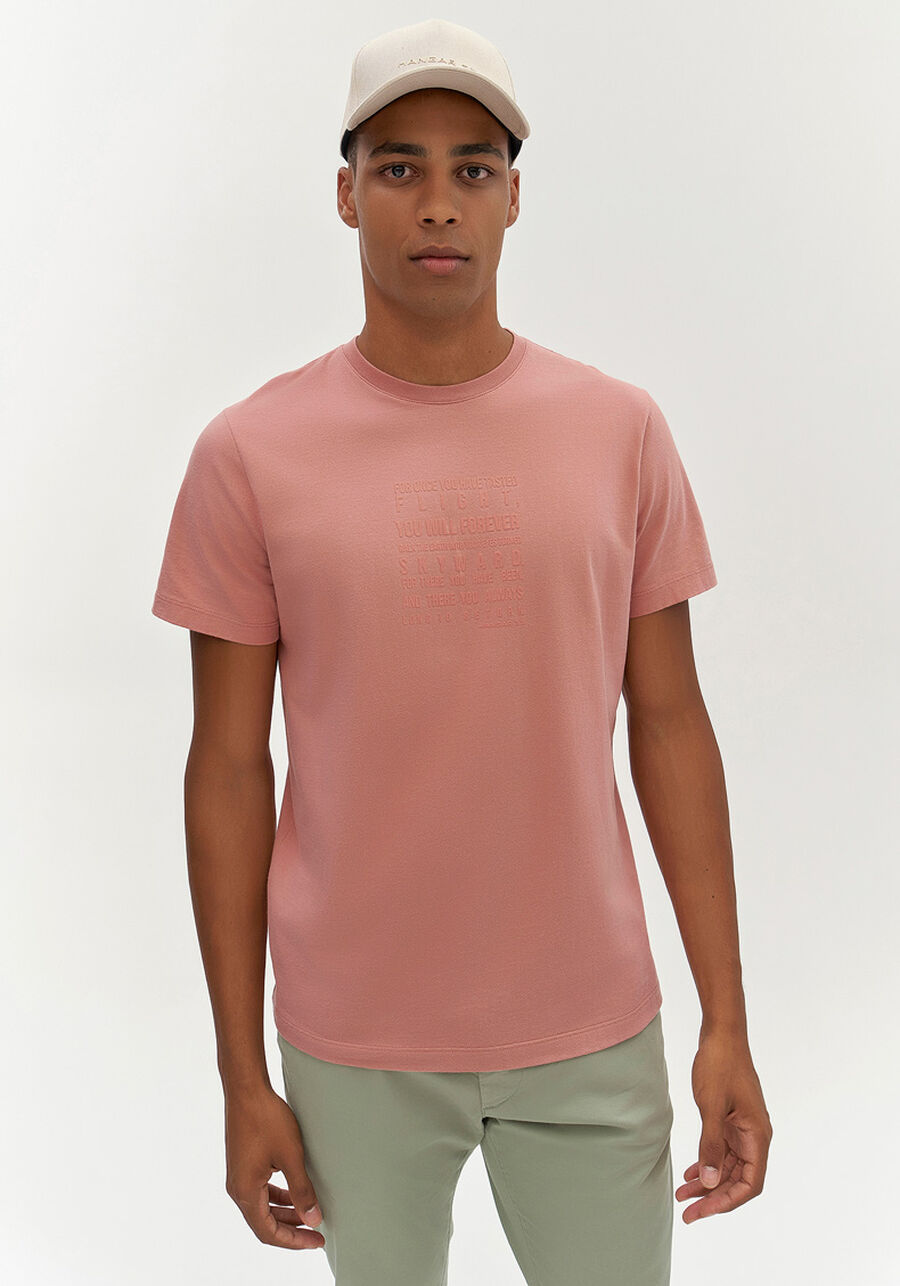 Camiseta Masculina com Estampa Lettering, ROSA. Camiseta Masculina com Estampa Lettering, ROSA, large.