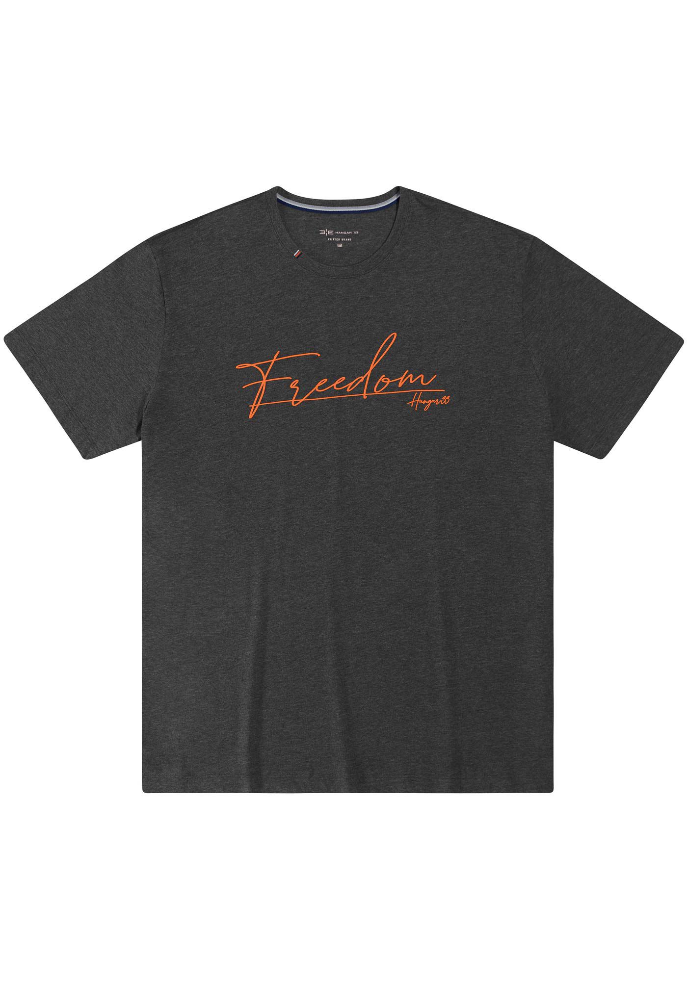 Camiseta Big & Tall em Malha com Estampa Lettering, PRETO REATIVO, large.