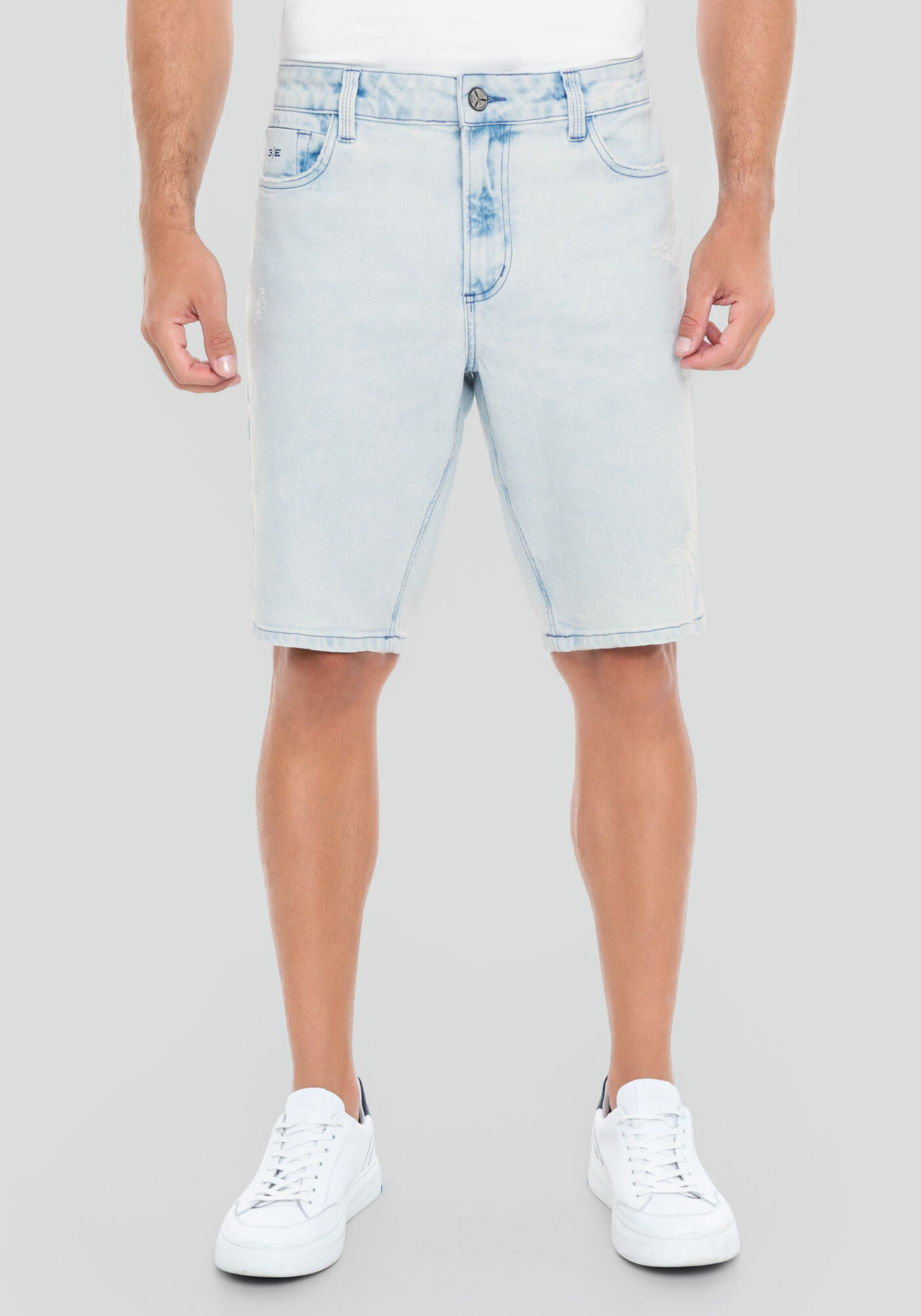 Bermuda Jeans Masculina Reta Clara Hangar 33