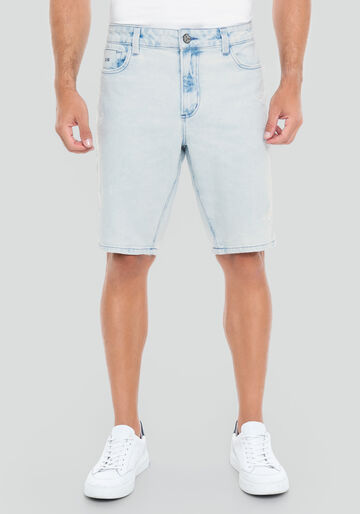 Bermuda Jeans Masculina Reta Clara, JEANS. Bermuda Jeans Masculina Reta Clara, JEANS, large.