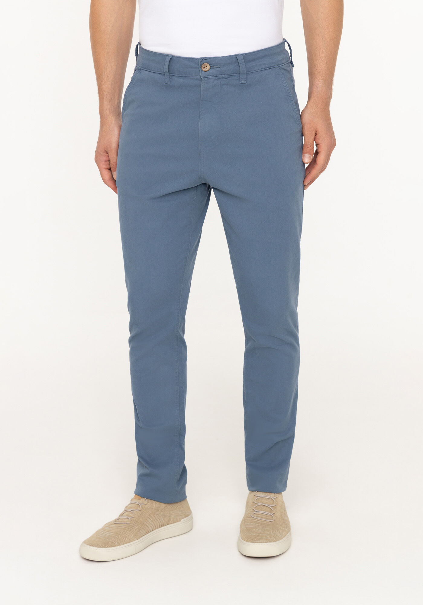 Cal&ccedil;a Slim Turbofan Em Sarja Com Elastano, AZUL SEED, large.