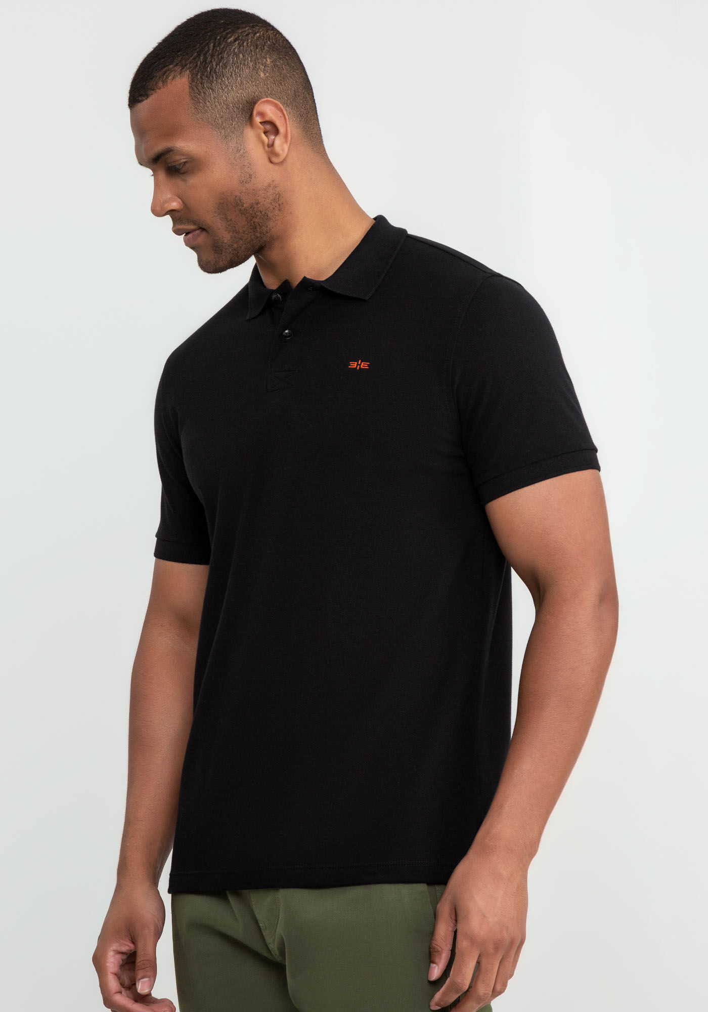 Camisa Polo Cl&aacute;ssica em Malha Piquet Pima, PRETO REATIVO, large.