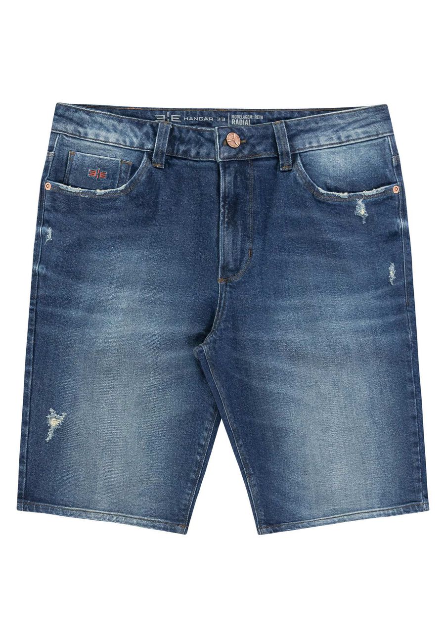 Bermuda Jeans Masculina Reta Estonada, JEANS. Bermuda Jeans Masculina Reta Estonada, JEANS, large.