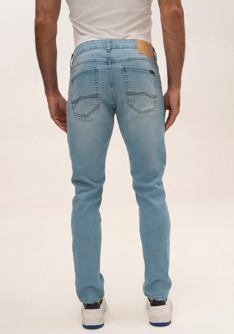 Cal&ccedil;a Jeans Masculina Slim Estonada com Elastano, JEANS, large.