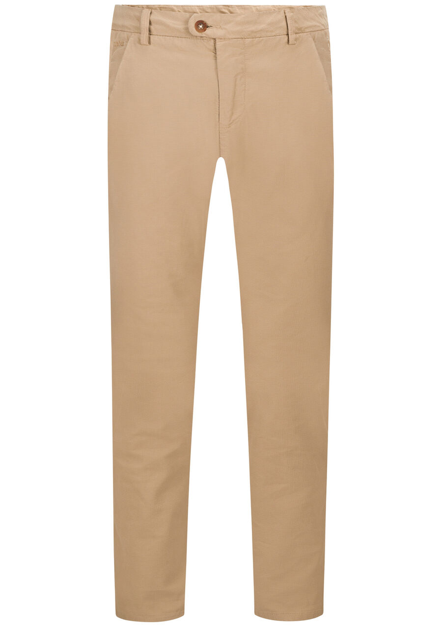 Calça Sarja Masculina Slim com Detalhe Botão, BEGE TIGER. Calça Sarja Masculina Slim com Detalhe Botão, BEGE TIGER, large.