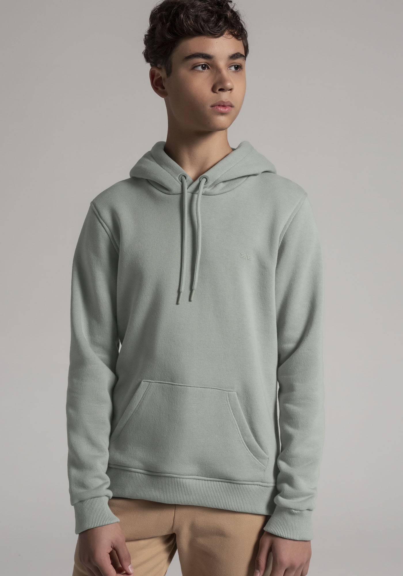 Blus&atilde;o Juvenil em Moletom 3 Cabos com Capuz, VERDE TEOS, large.