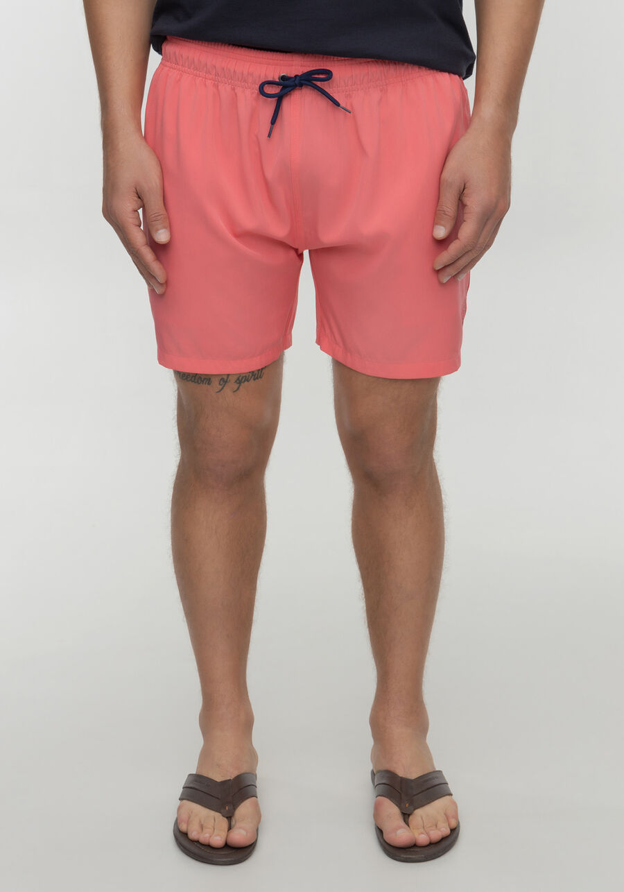 Shorts Com Bolso E Cadarço Regulável Em Tecido Plano, ROSA MORENA. Shorts Com Bolso E Cadarço Regulável Em Tecido Plano, ROSA MORENA, large.