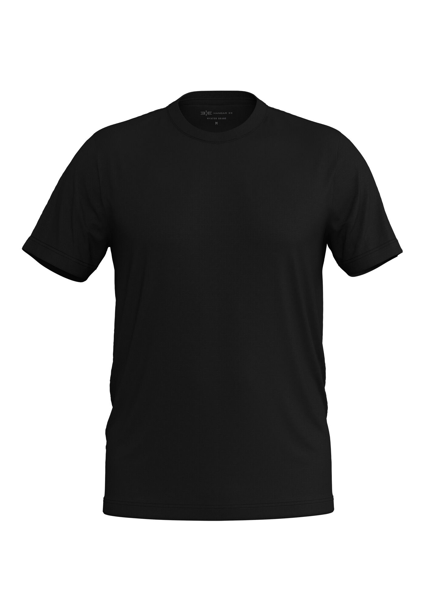 Camiseta B&aacute;sica De Mangas Curtas Em Malha Modal, PRETO, large.