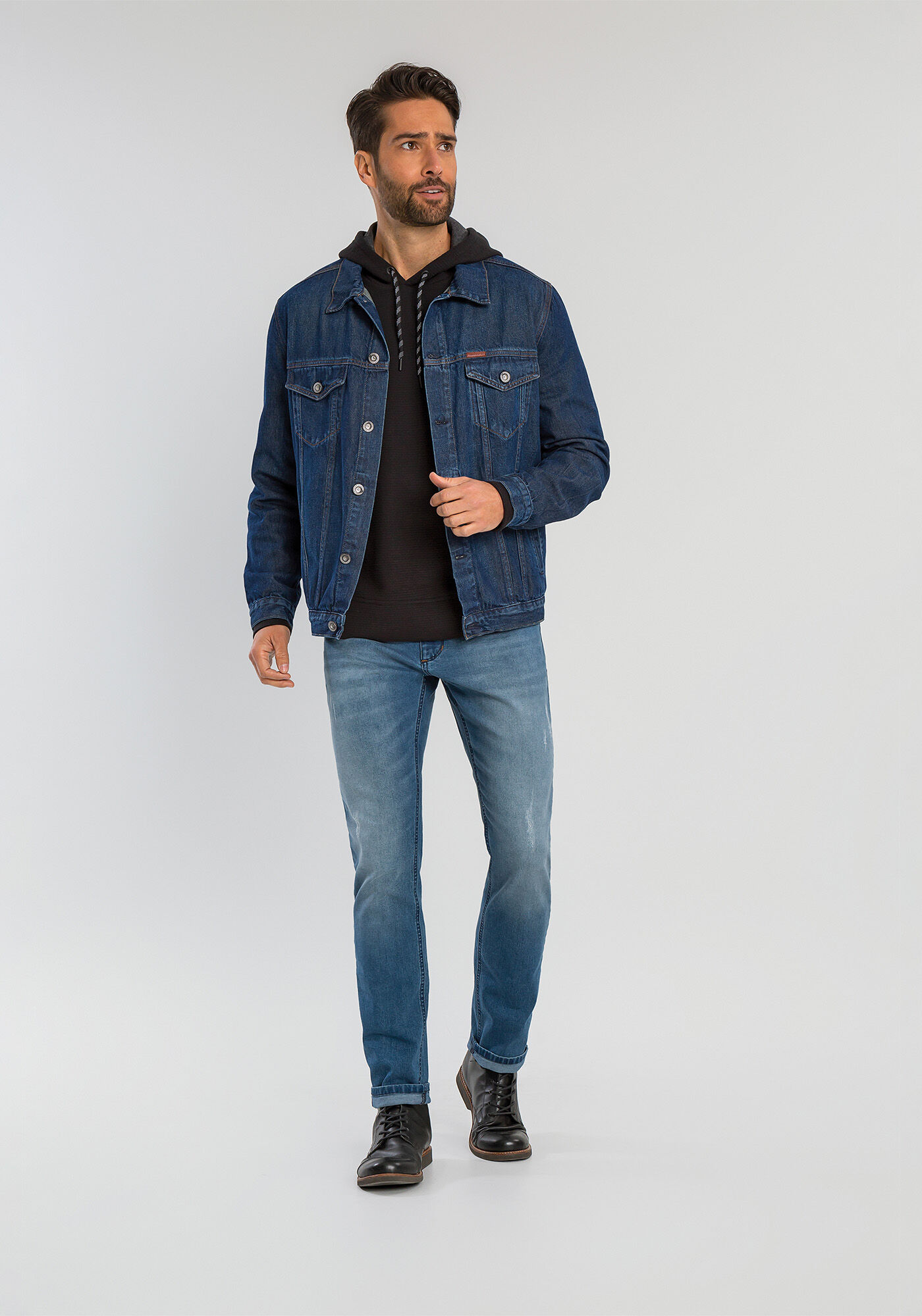 Jaqueta jeans shop manga longa