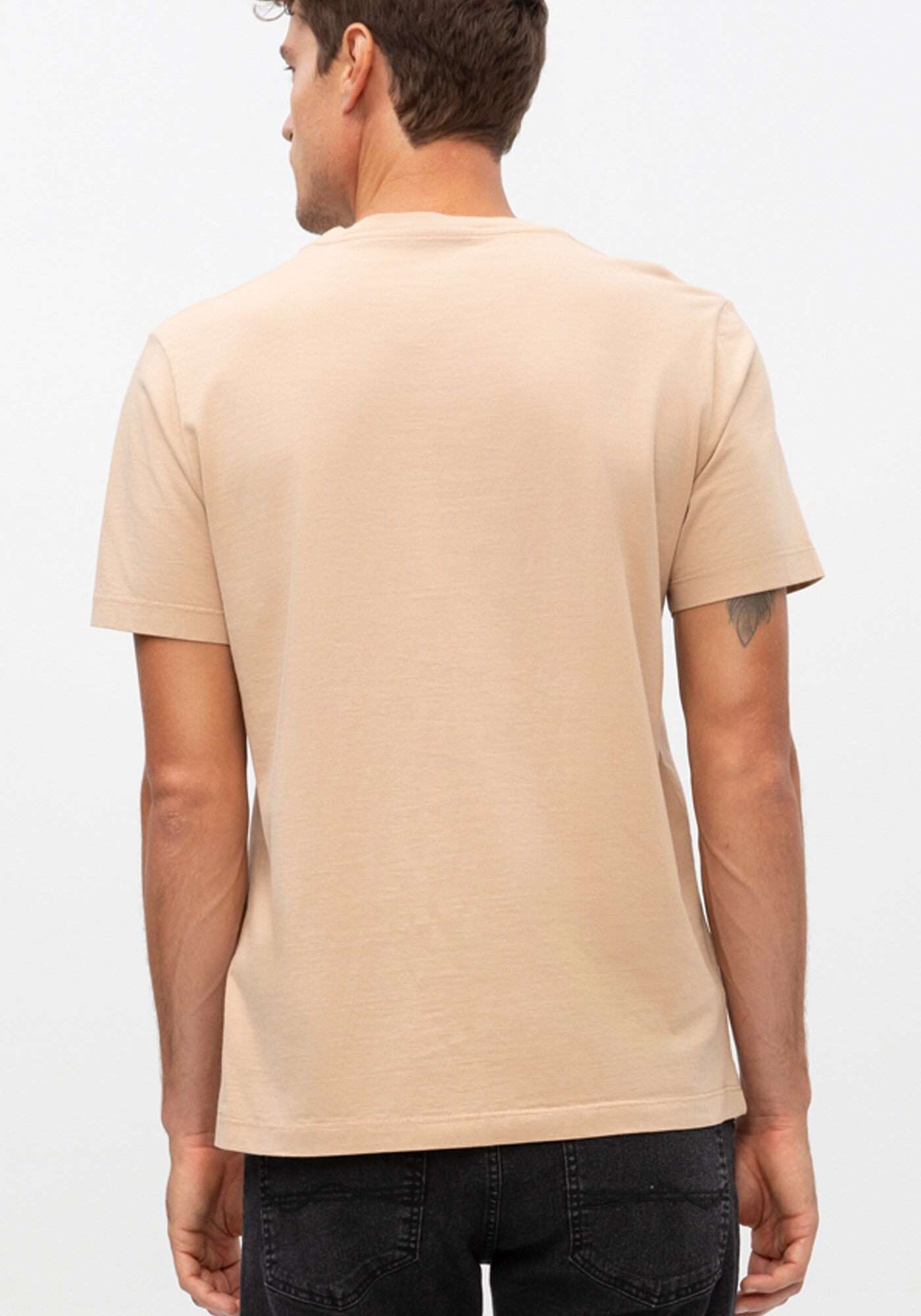 Camiseta Masculina em Malha com Estampa Motorcycle, BEGE ZUCCA, large.