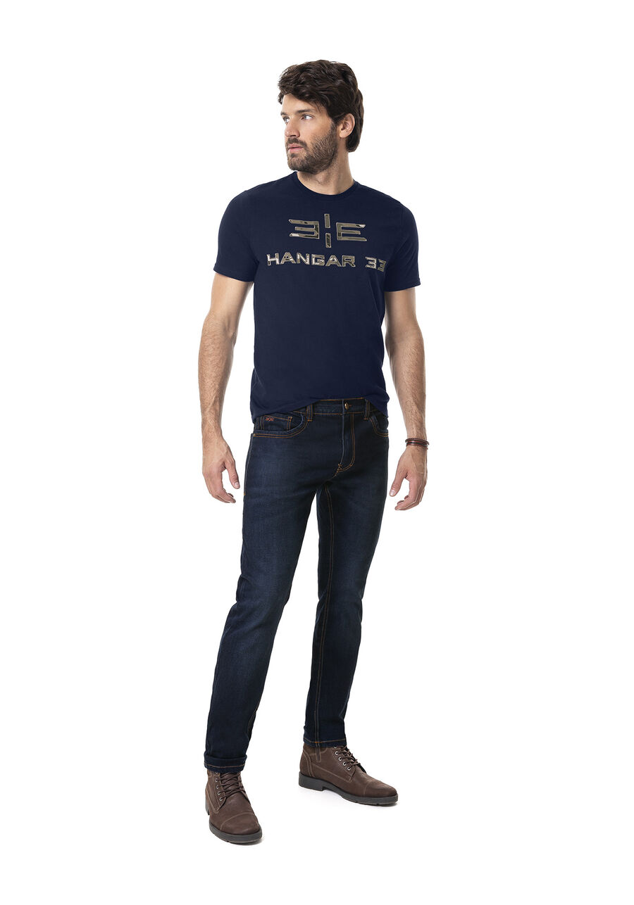 Calça com Elastano, JEANS ESCURO. Calça com Elastano, JEANS ESCURO, large.