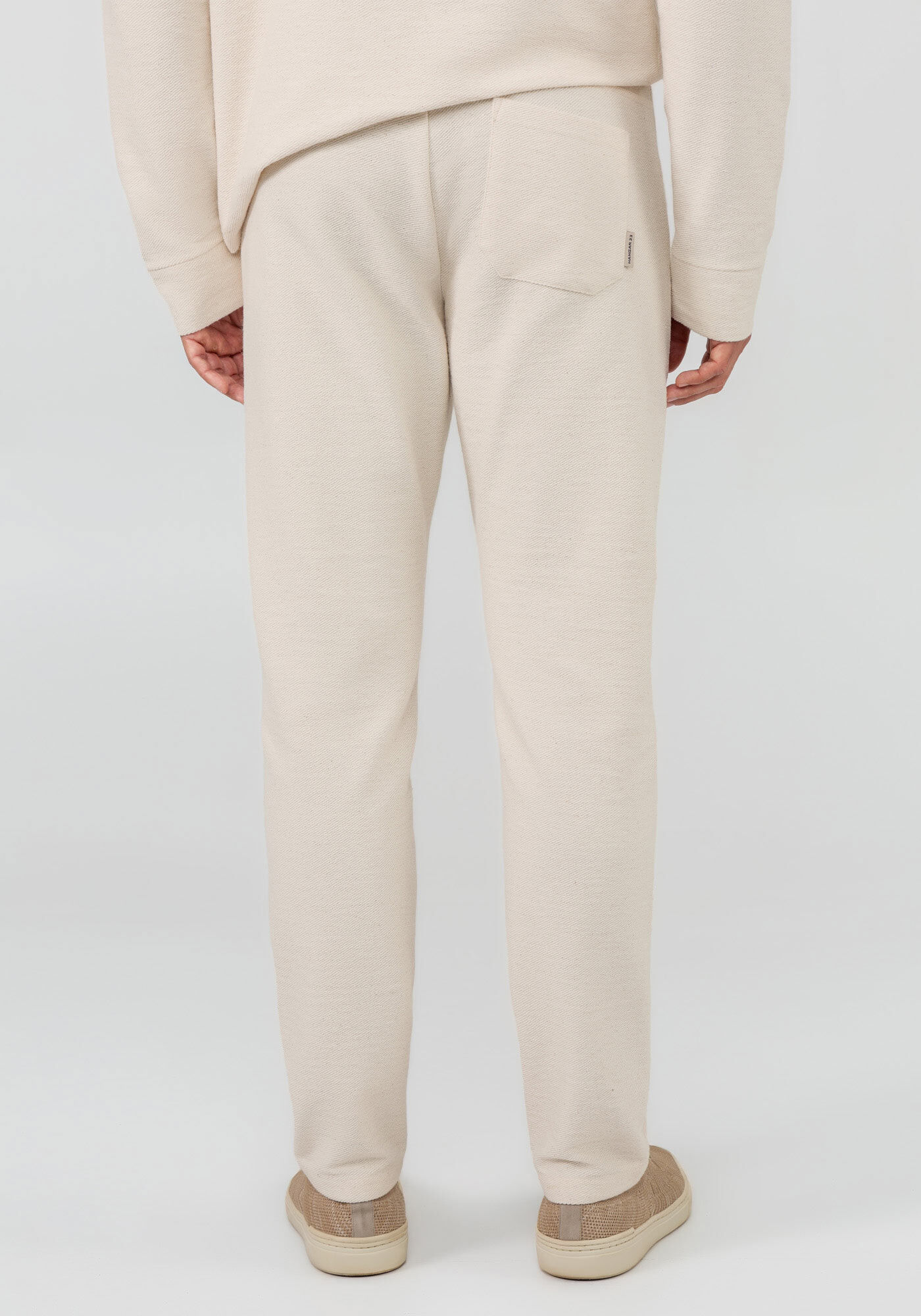 Cal&ccedil;a Masculina em Moletom Linho, BRANCO OFF WHITE, large.