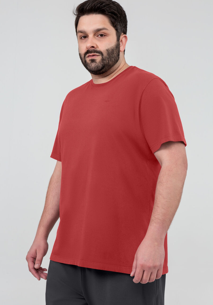 Camiseta Masculina em Malha Clássica Big & Tall, 3563 VERM, large.