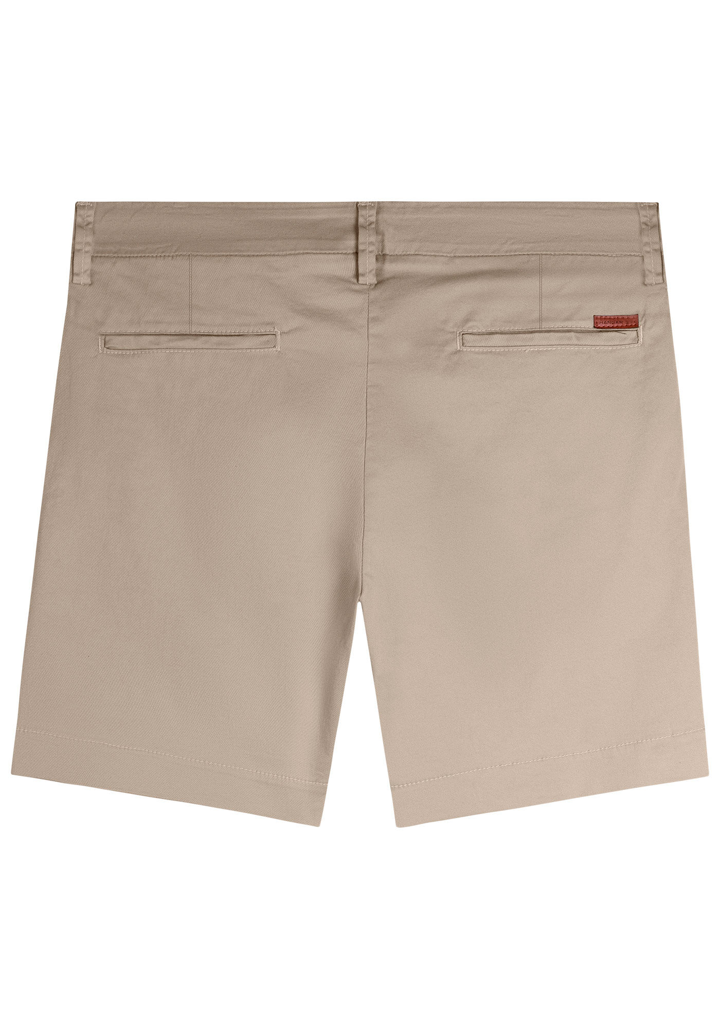 Shorts Reto Radial Chino Em Sarja Amaciada Com Elastano, BEGE GELO, large.