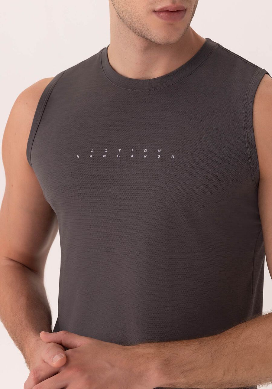 Regata Masculina Com Estampa Localizada, CINZA NOTI. Regata Masculina Com Estampa Localizada, CINZA NOTI, large.