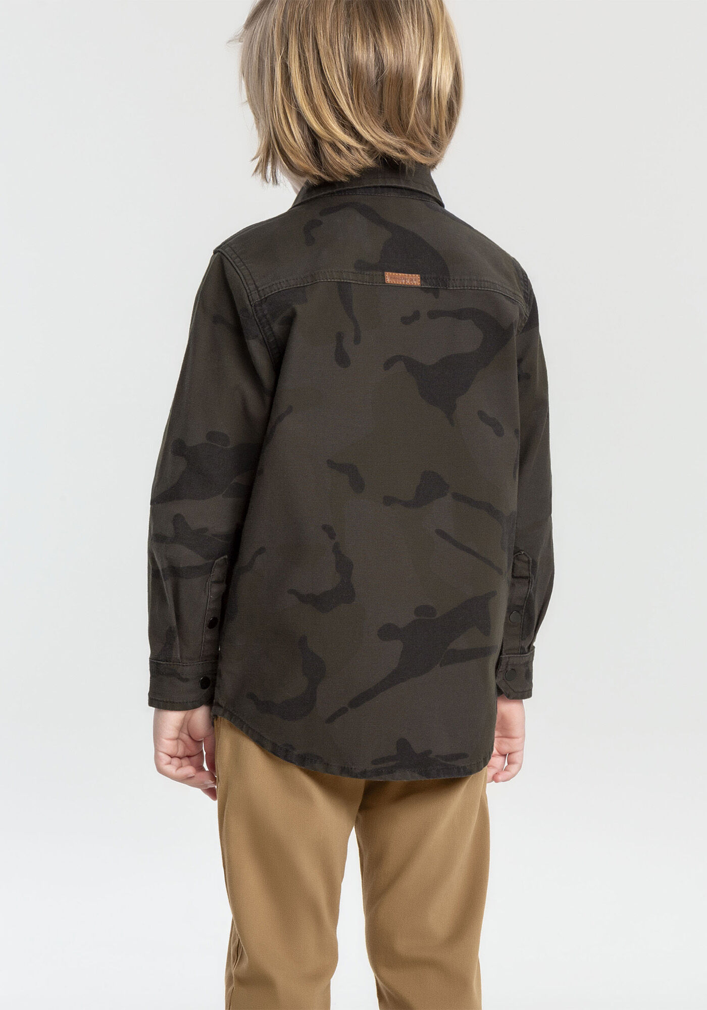 Camisa Sarja com Elastano, VERDE FURIA, large.