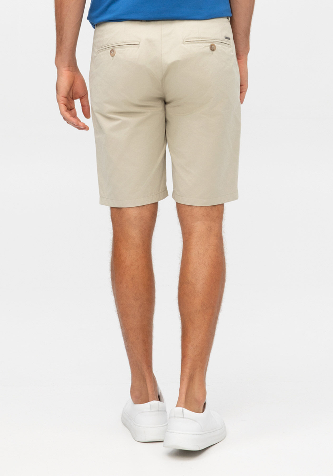 Bermuda Com Bolsos Em Tecido Plano, BEGE SYSTEM, large.