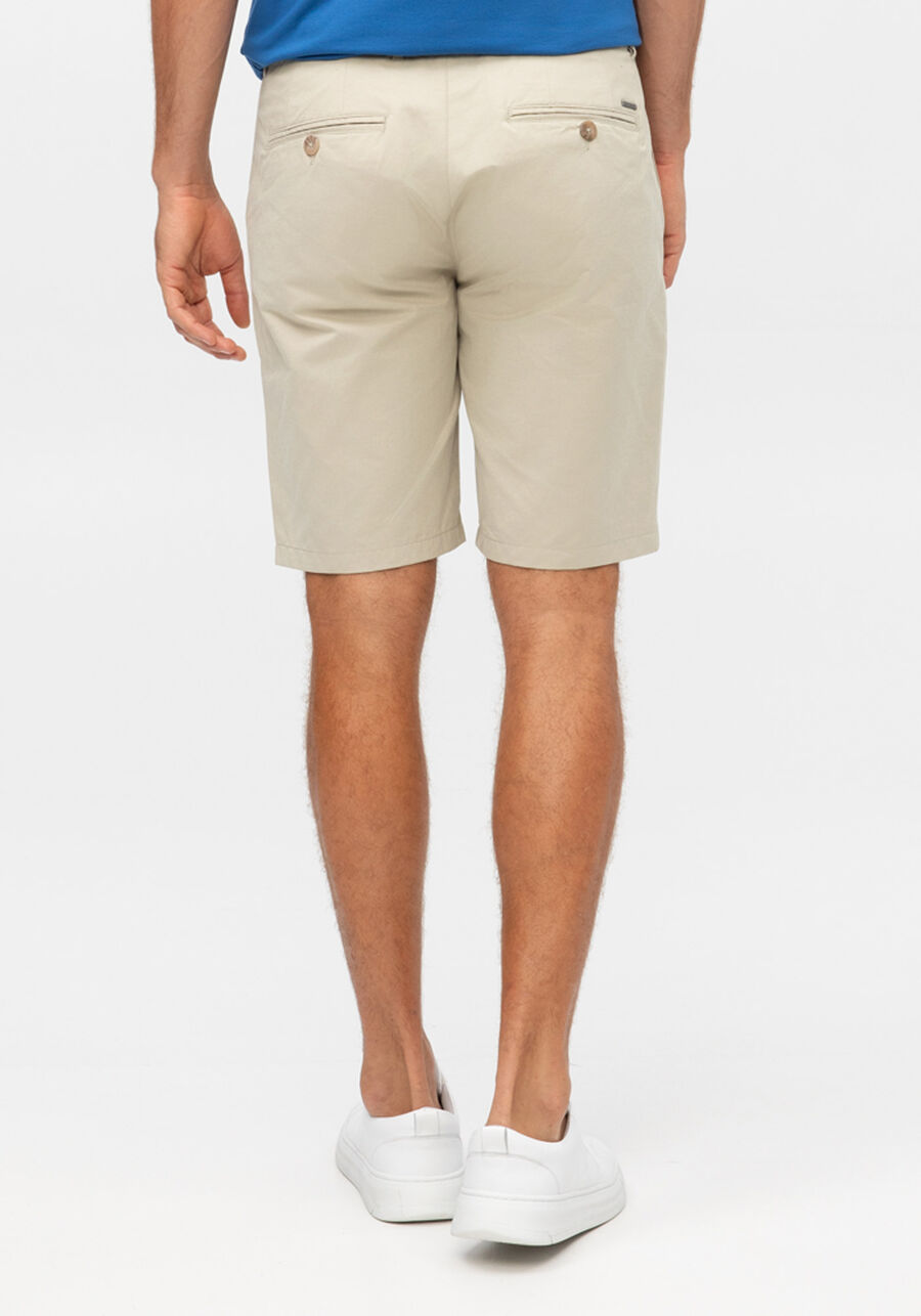 Bermuda Com Bolsos Em Tecido Plano, BEGE SYSTEM. Bermuda Com Bolsos Em Tecido Plano, BEGE SYSTEM, large.