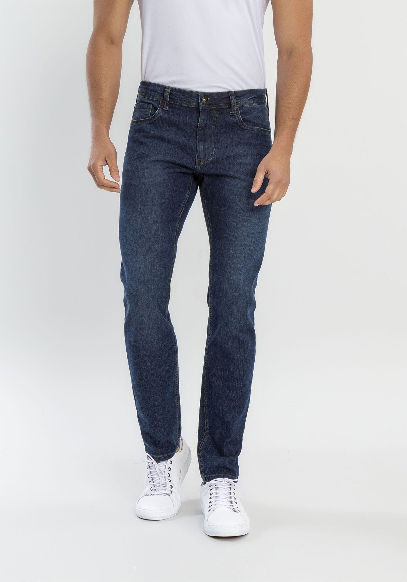 Cal&ccedil;a Masculina Slim Turbofan, JEANS ESCURO, large.