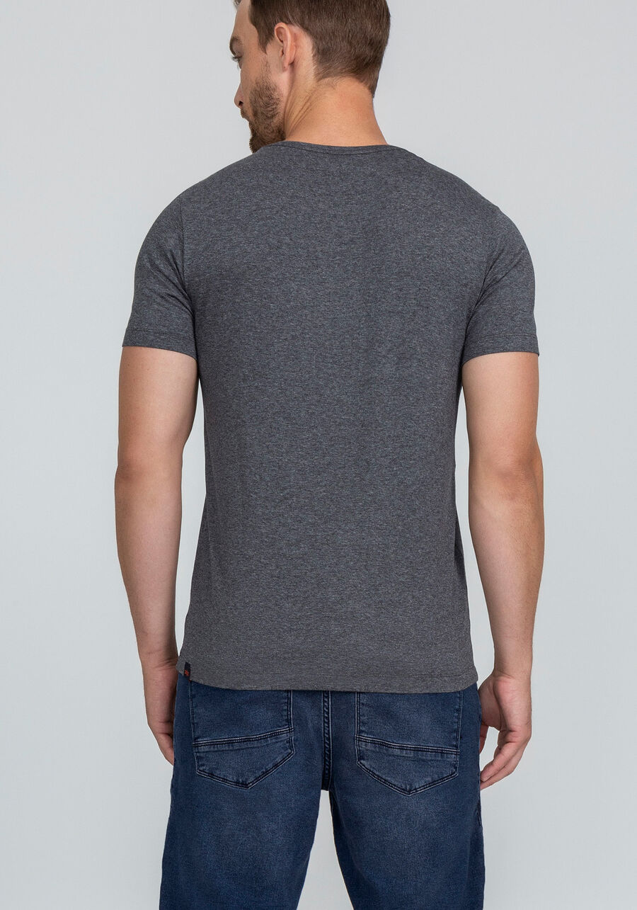 Camiseta Malha Viscose Estampa Just To Fly, MESCLA ESCURO. Camiseta Malha Viscose Estampa Just To Fly, MESCLA ESCURO, large.