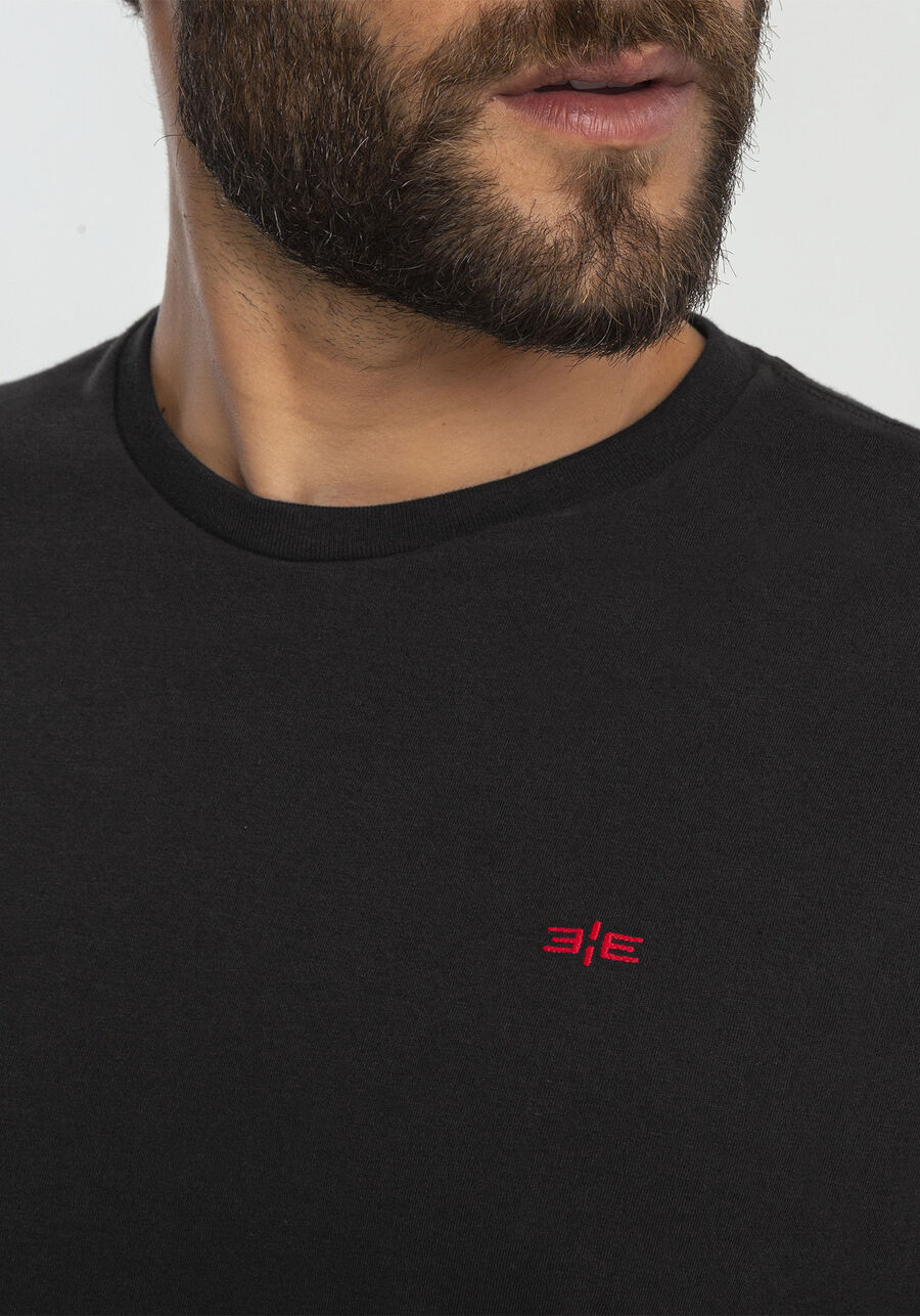 Camiseta Masculina Clássica em Malha, PRETO REATIVO. Camiseta Masculina Clássica em Malha, PRETO REATIVO, large.