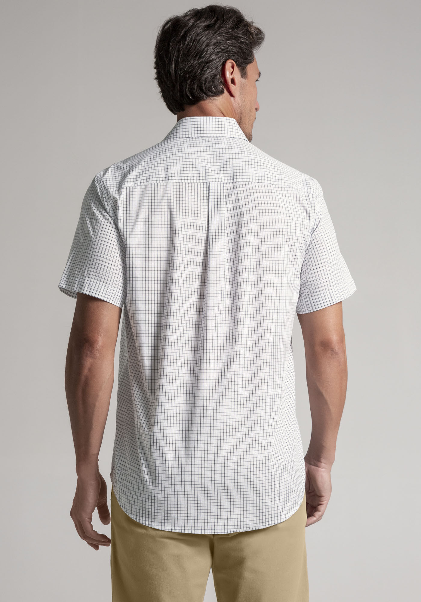 Camisa Manga Curta Masculina Comfort Fio Eg&iacute;pcio, BRANCO, large.