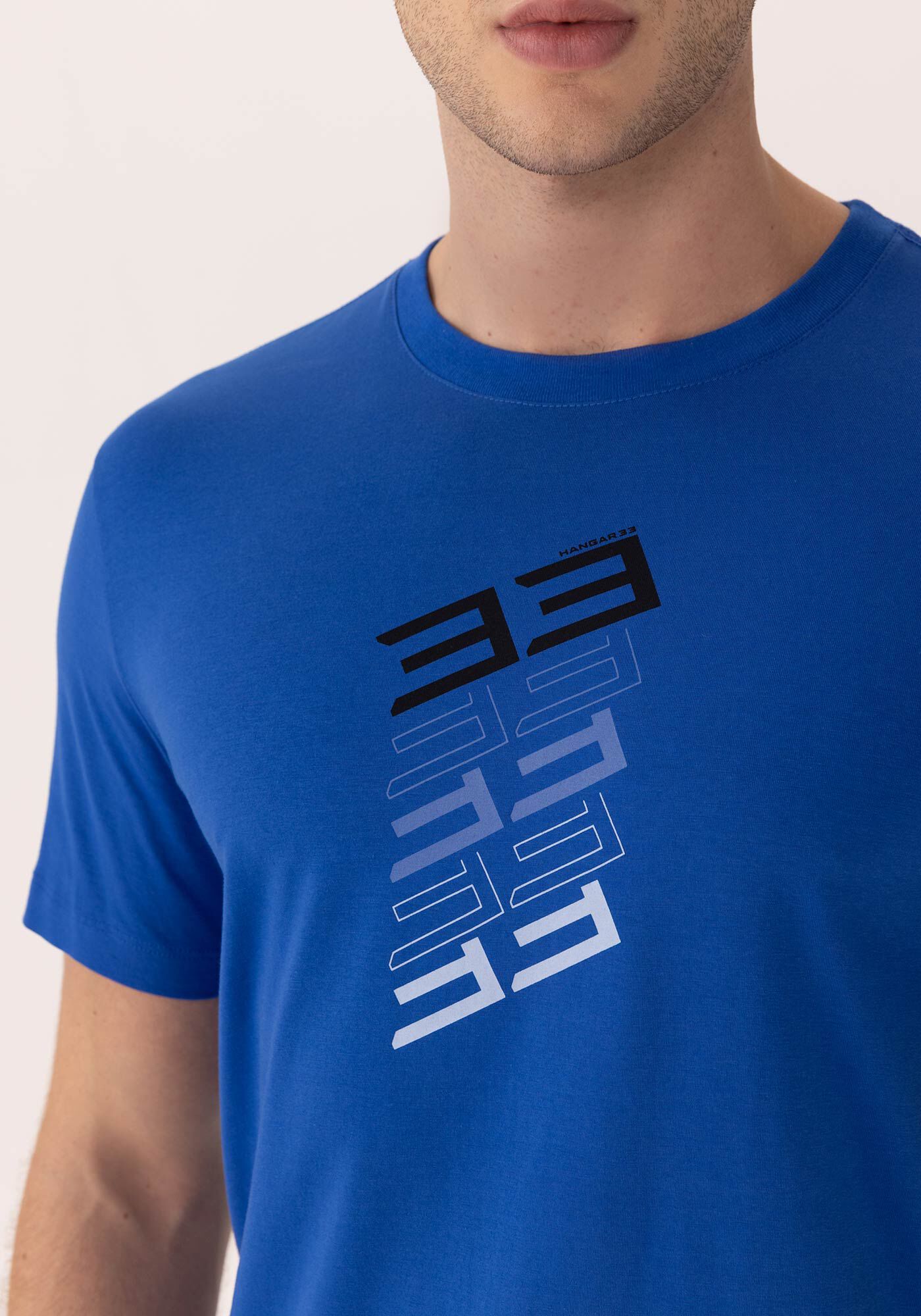 Camiseta Com Estampa Em Malha De Algod&atilde;o Com Elastano, AZUL SPECTRUM, large.