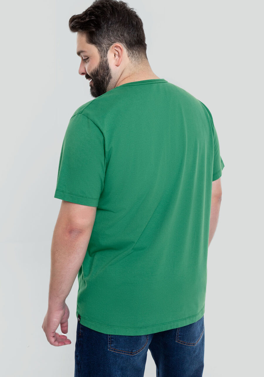 Camiseta Masculina Big & Tall com Estampa Relevo, VERDE HELMUT, large.