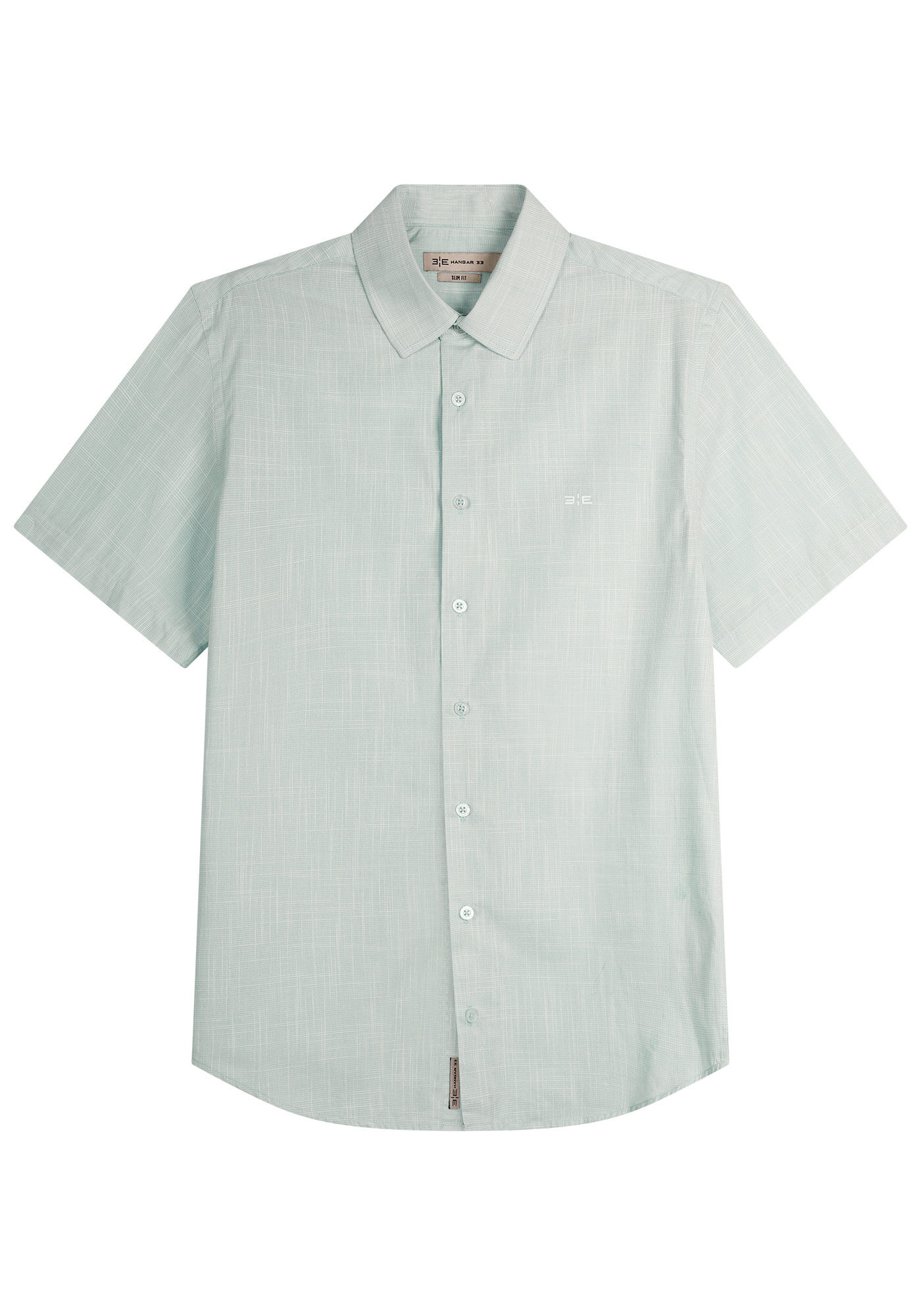 Camisa Manga Curta Masculina em Tecido Flam&ecirc;, VERDE CLARO, large.