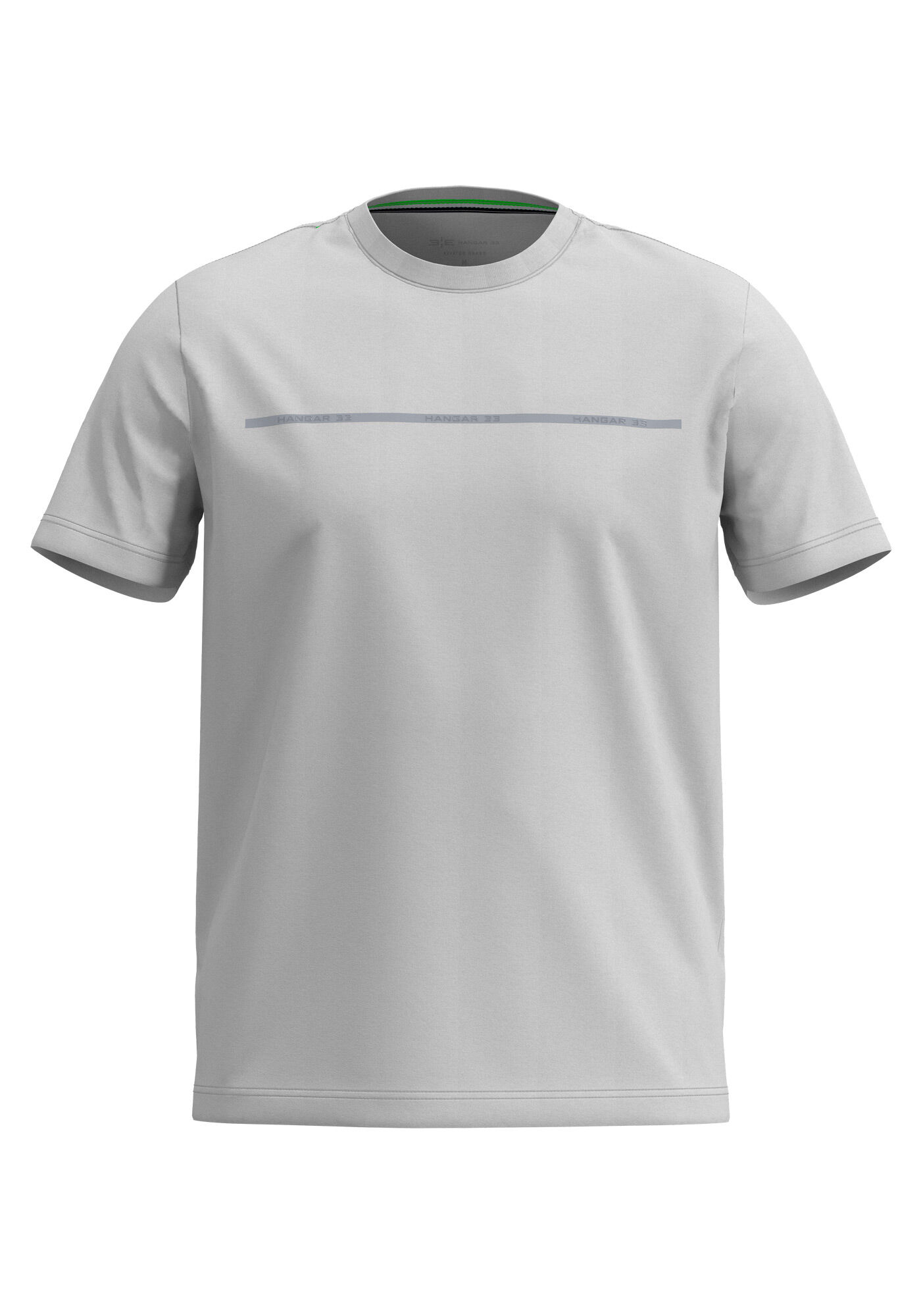 Camiseta De Mangas Curtas Em Malha De Algod&atilde;o E Elastano, CINZA GLISTEN, large.