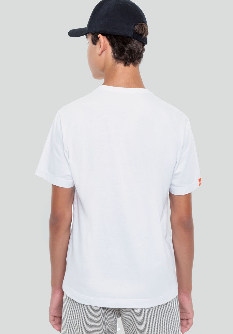 Camiseta Juvenil com Estampa Capacetes, BRANCO, large.