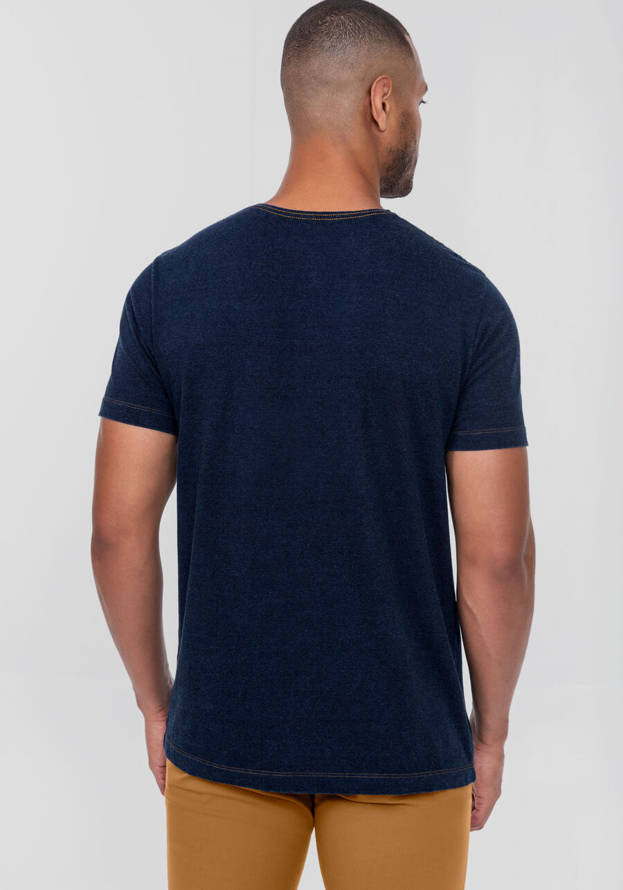 Camiseta Masculina em Malha Denim, MARINHO ACTION. Camiseta Masculina em Malha Denim, MARINHO ACTION, large.