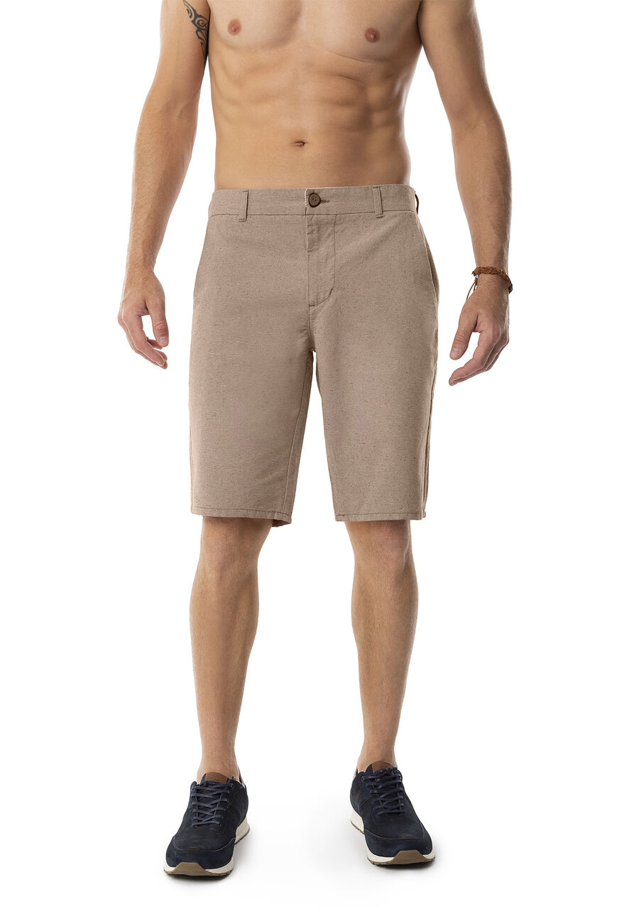 Bermuda Chino masculina  Fibra Reciclável, CARAMELO. Bermuda Chino masculina  Fibra Reciclável, CARAMELO, large.