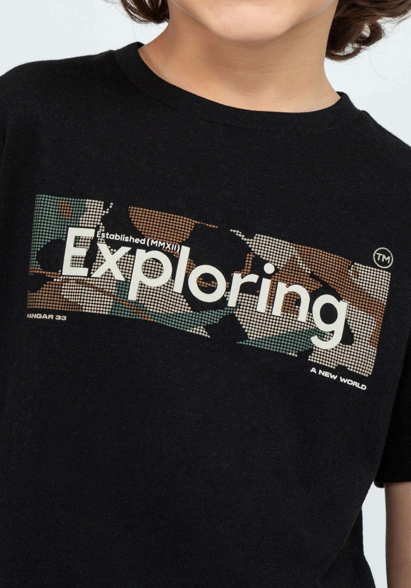 Camiseta Malha Estampa Camuflada Tal Pai Tal Filho Infantil, PRETO REATIVO, large.