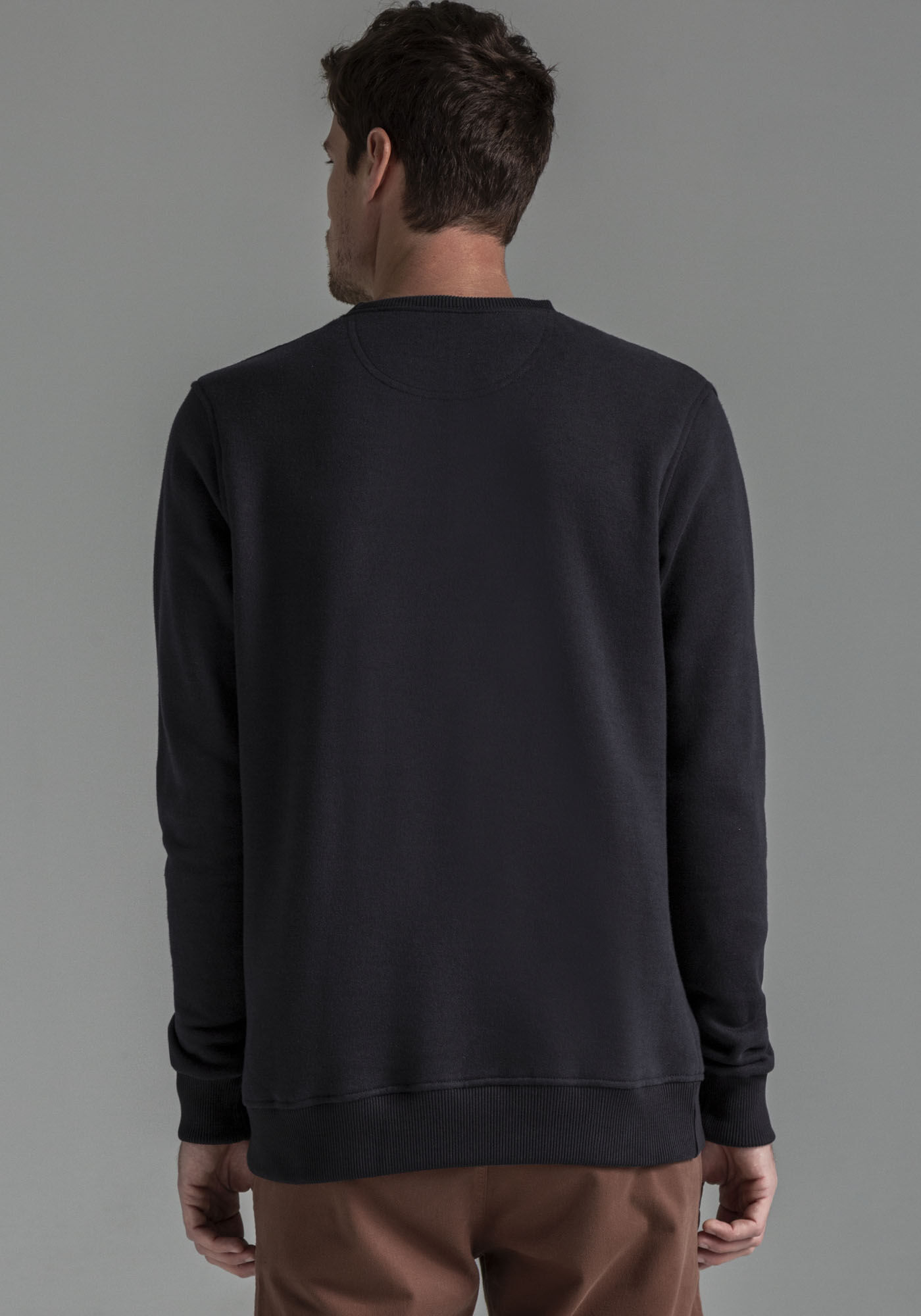 Blus&atilde;o Masculino em Moletom com Bordado Embossing, PRETO REATIVO, large.