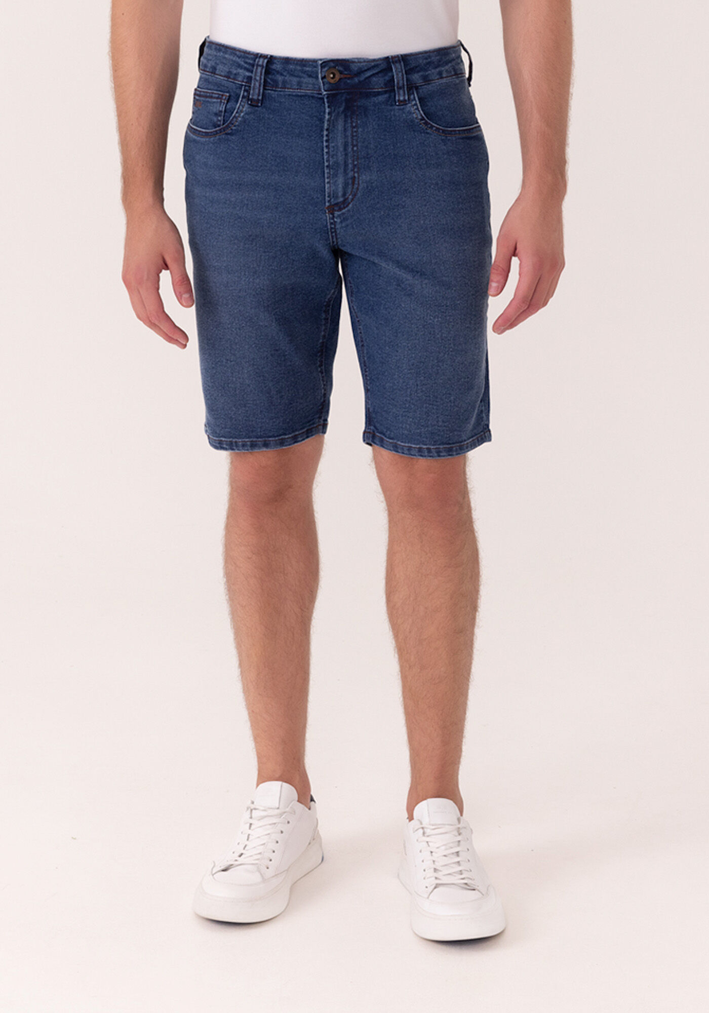 Bermuda Jeans Reta Radial Com Elastano, JEANS, large.