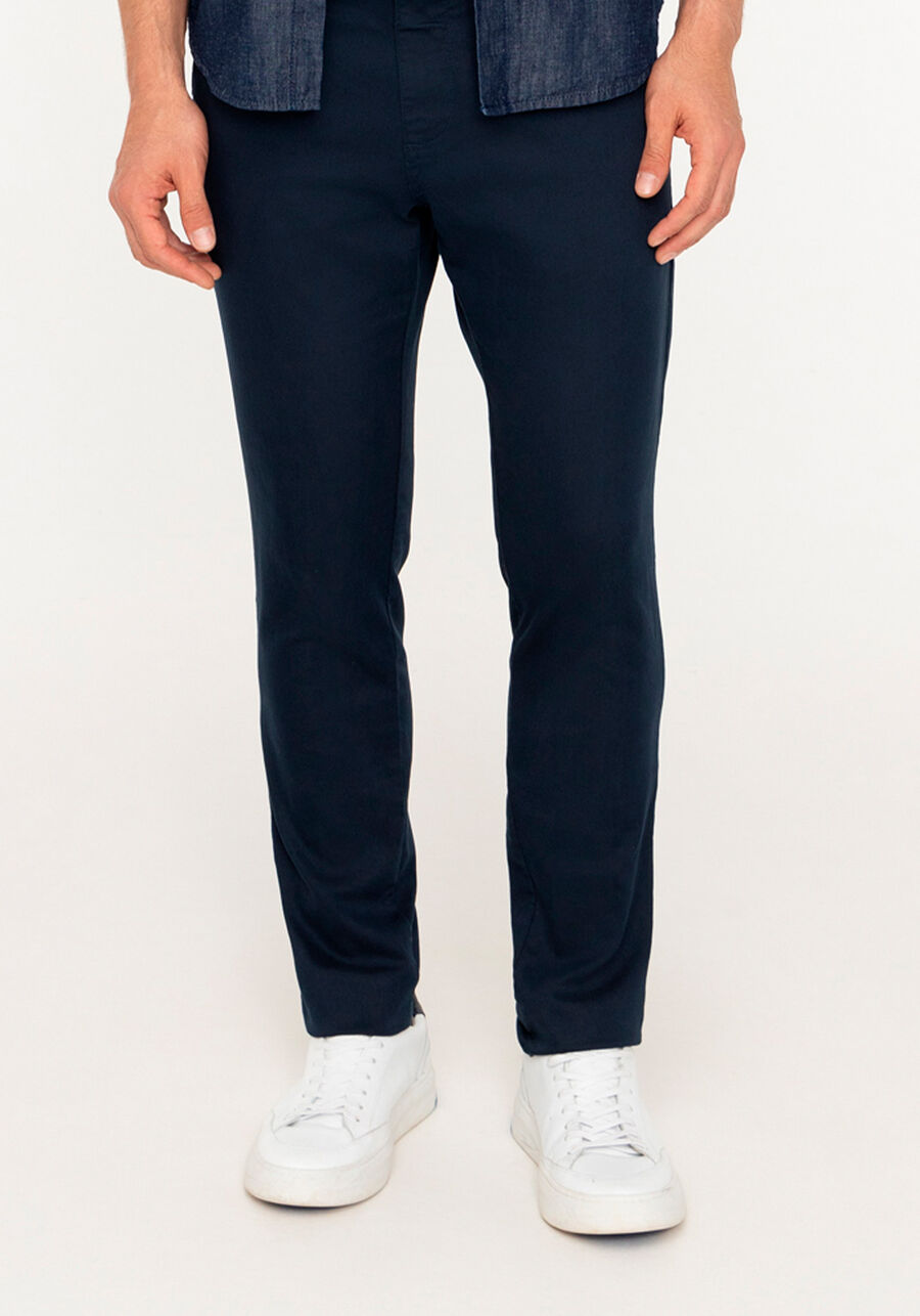Calça Skinny Turbohélice Em Sarja Amaciada Com Elastano, MARINHO TREND. Calça Skinny Turbohélice Em Sarja Amaciada Com Elastano, MARINHO TREND, large.