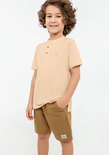 Conjunto Infantil Menino Camiseta e Bermuda, MARROM TILE, large.