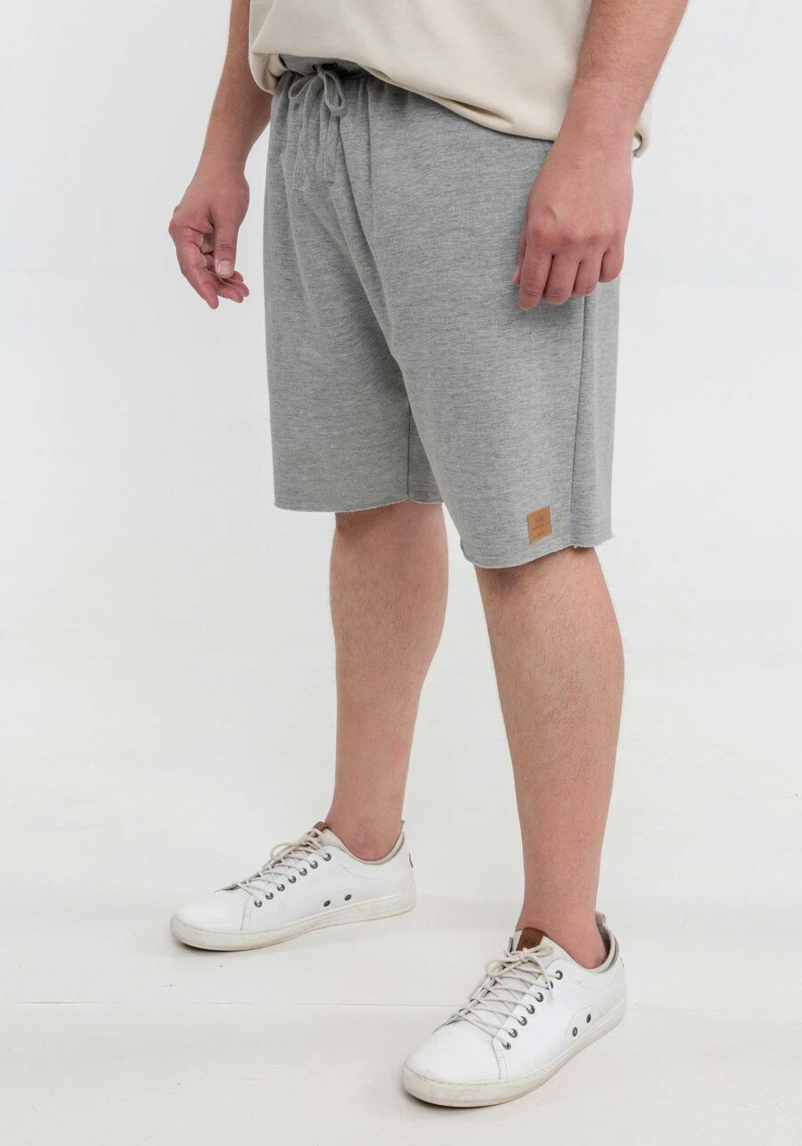 Bermuda em Moletom com bolso Big e Tall, MESCLA MEDIO. Bermuda em Moletom com bolso Big e Tall, MESCLA MEDIO, large.