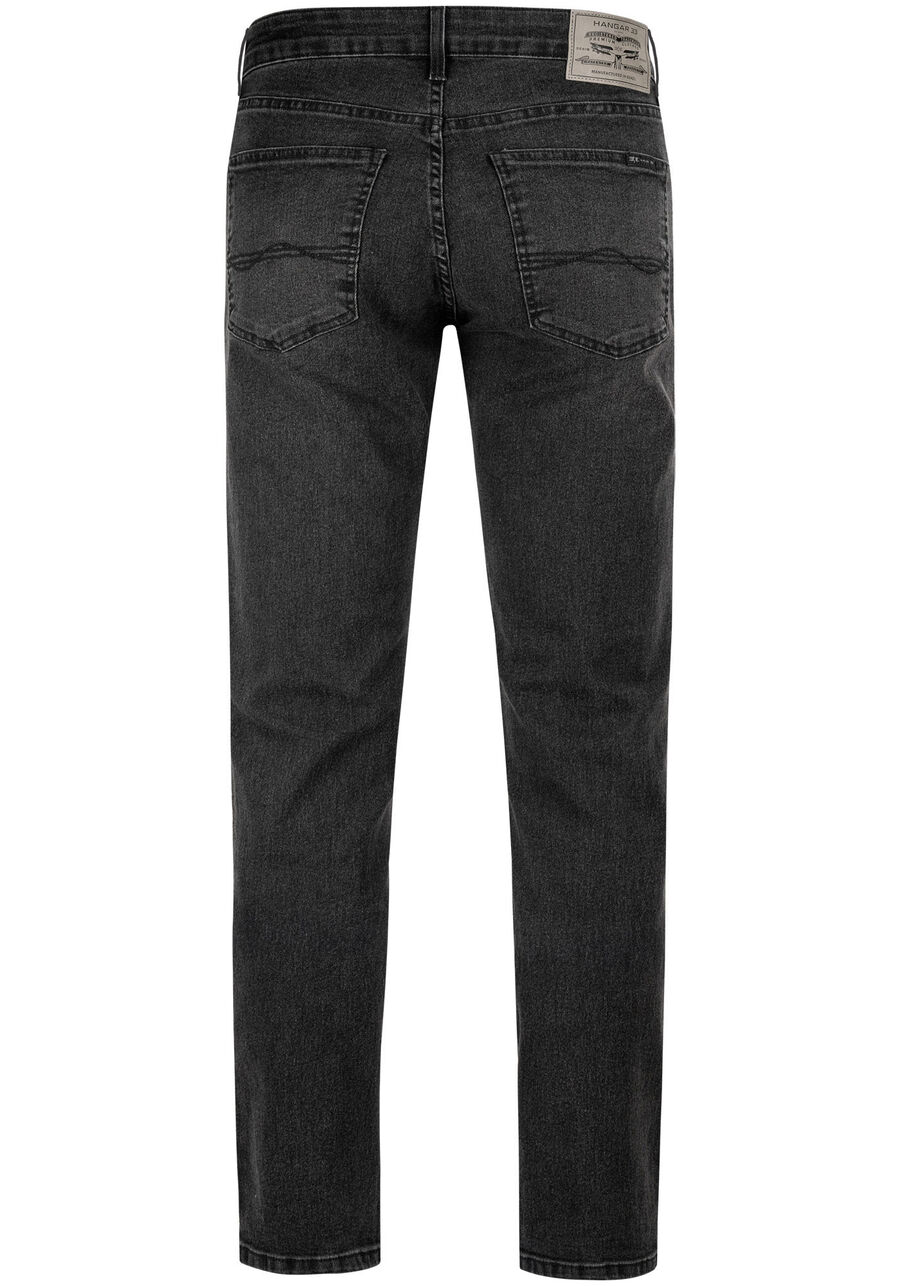 Calça Slim Jeans Turbofan Com Elastano E Bolsos, PRETO REATIVO. Calça Slim Jeans Turbofan Com Elastano E Bolsos, PRETO REATIVO, large.