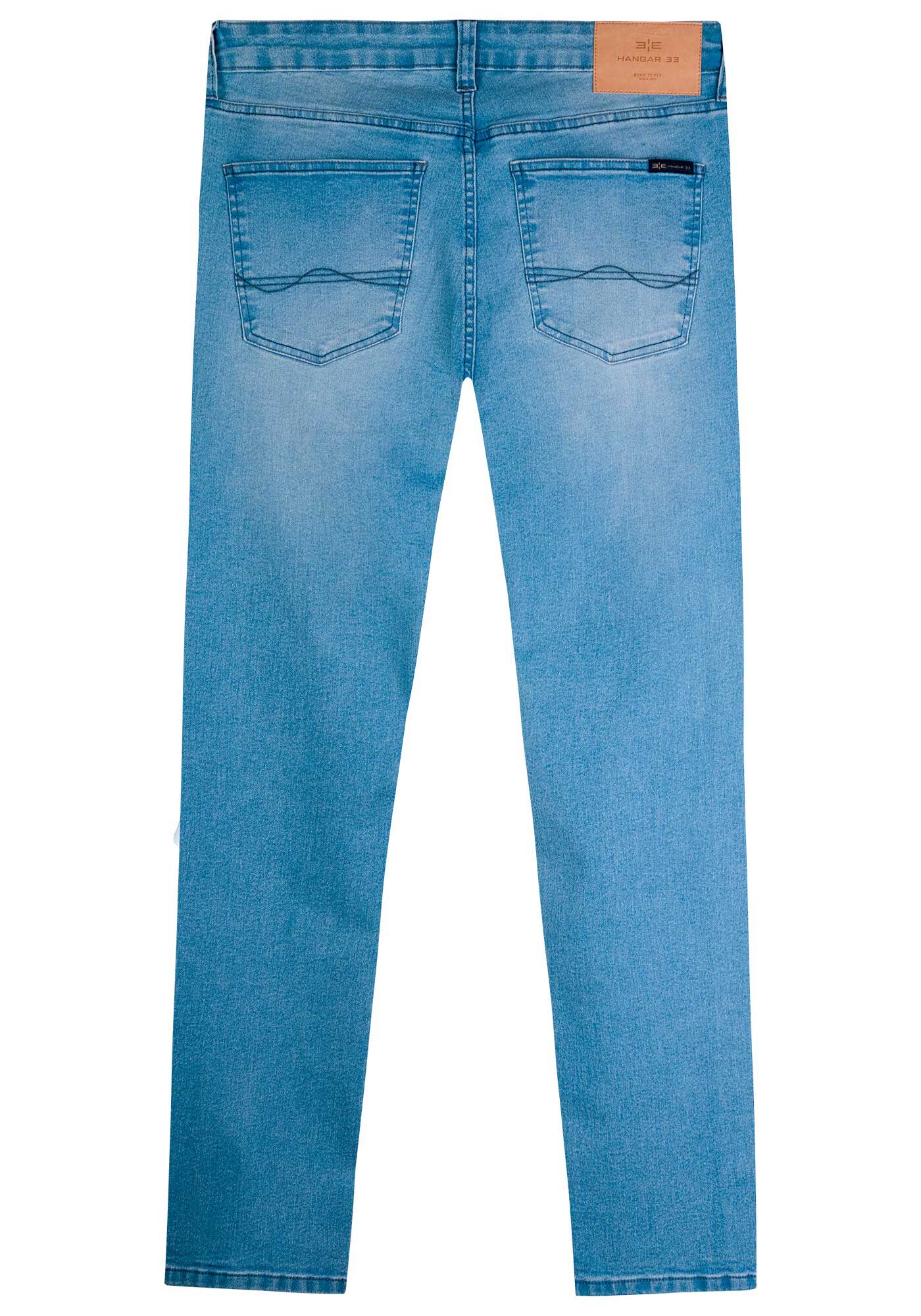 Cal&ccedil;a Jeans Masculina Slim Estonada com Elastano, JEANS, large.