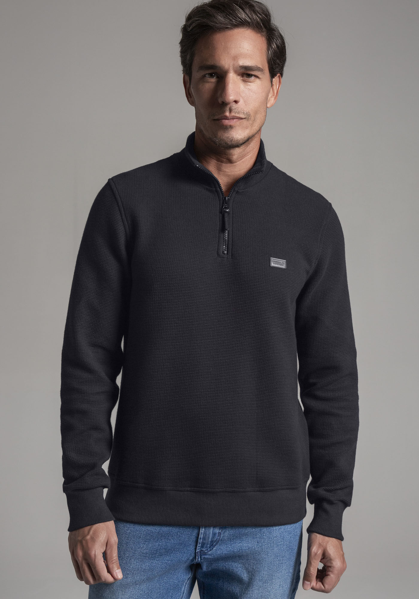 Blus&atilde;o Masculino Texturizado com, MARINHO IMPERIO, large.