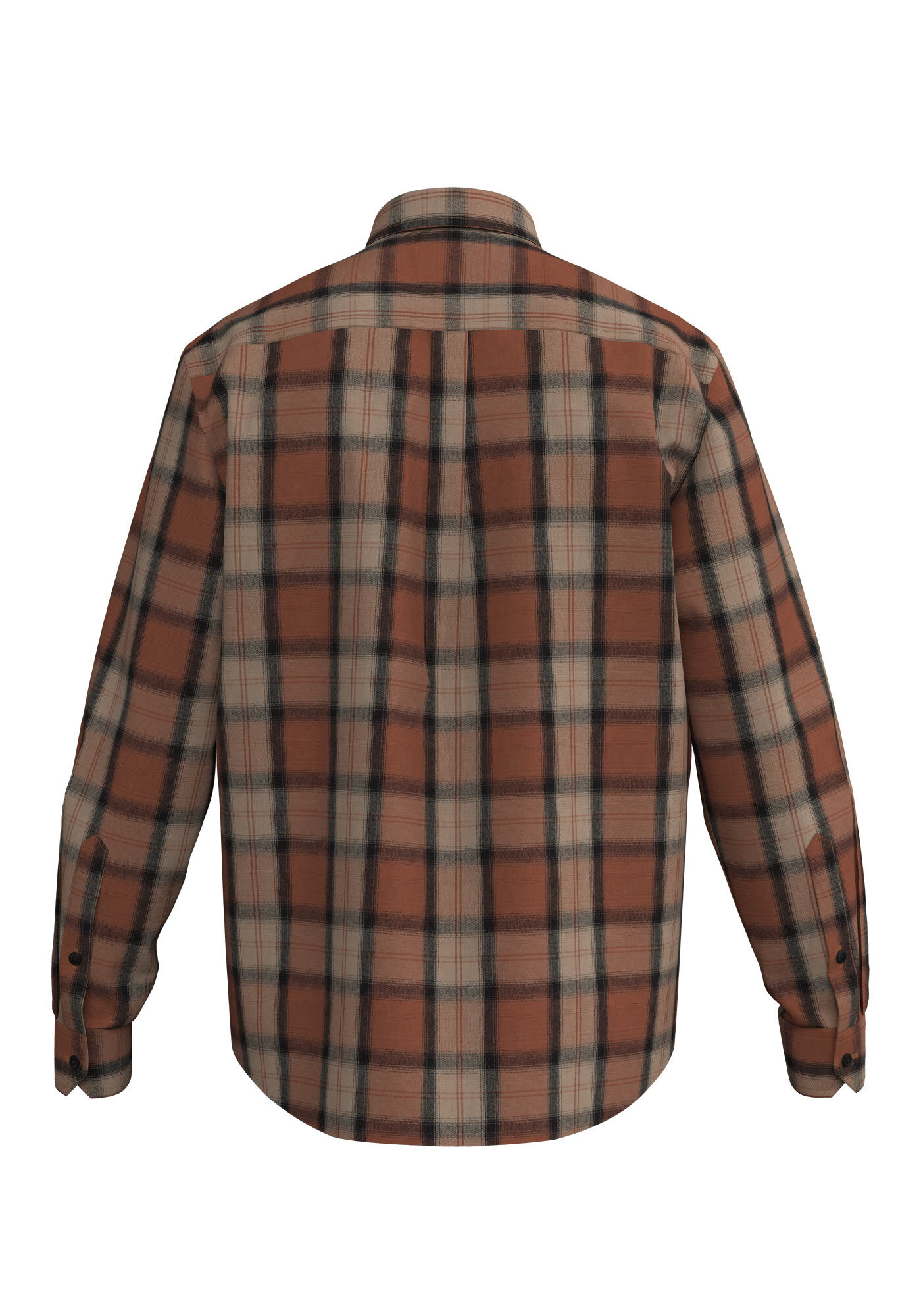 Camisa Comfort Masculina Em Flanela Com Mangas Longas, MARROM, large.