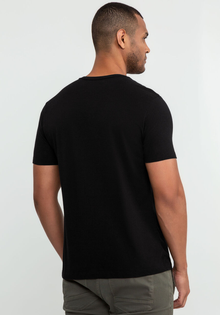 Camiseta Masculina Clássica em Malha, PRETO REATIVO. Camiseta Masculina Clássica em Malha, PRETO REATIVO, large.