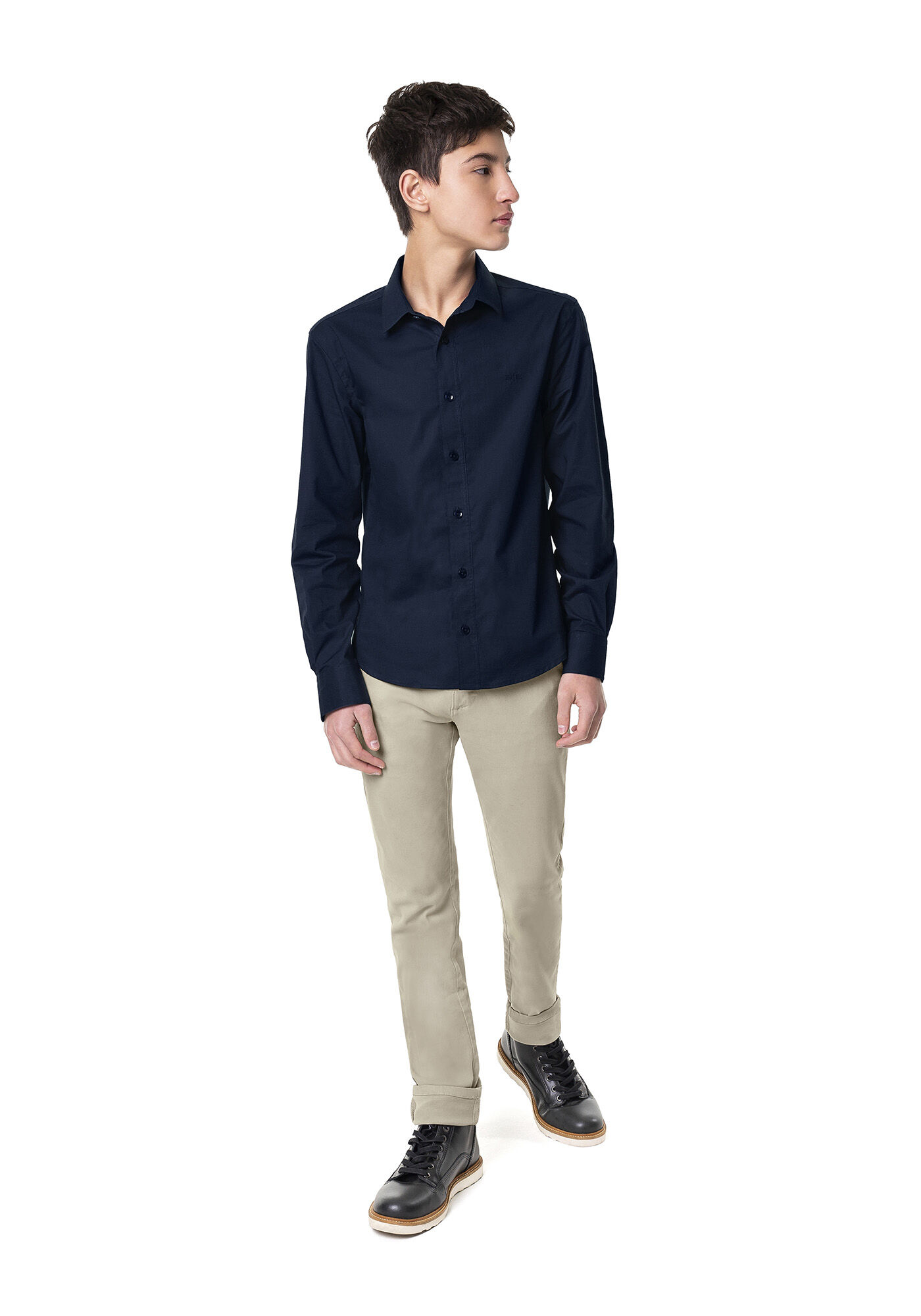 Camisa Tecido Plano, MARINHO, large.